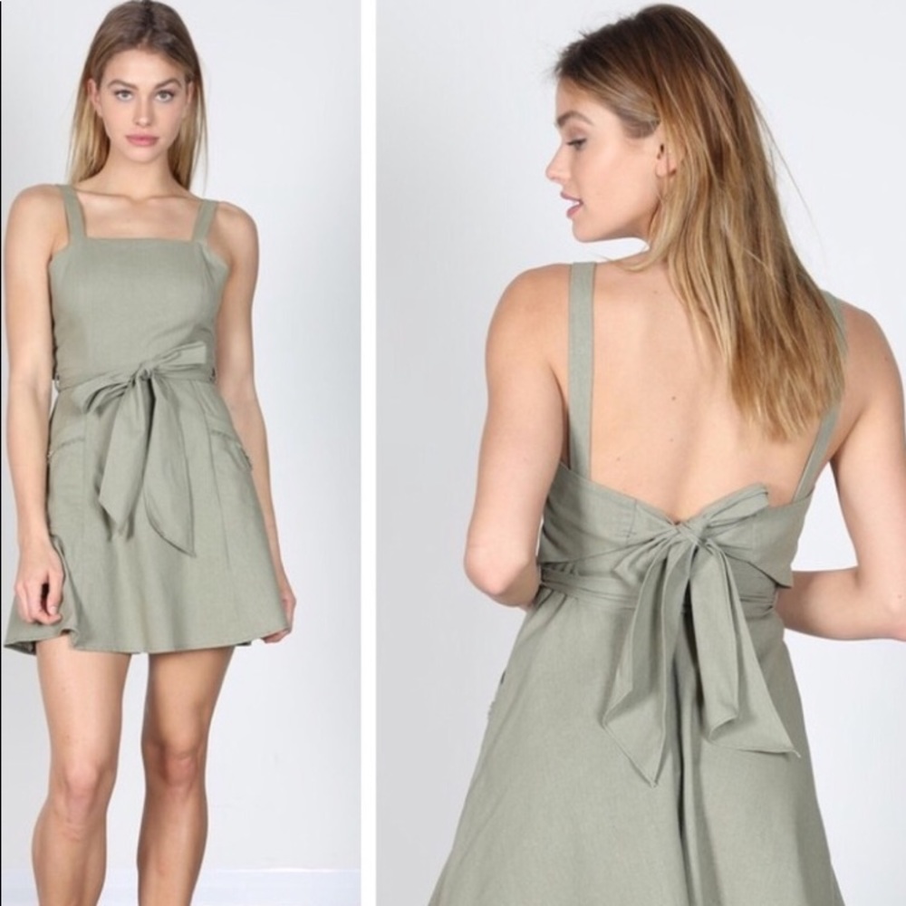 Tie waist mini dress